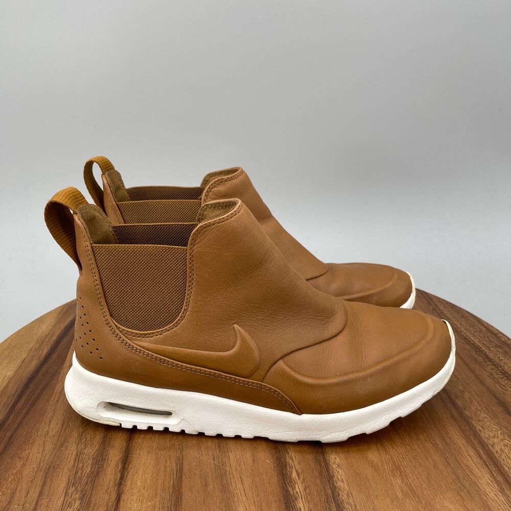 Nike Air Max Thea Mid Shoes Womens Sz 8.5 Brown Leather Comfort Walking Sneakers